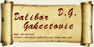 Dalibor Gakčetović vizit kartica